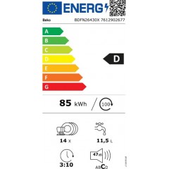 Beko BDFN 26430 X Ελεύθερο Πλυντήριο Πιάτων για 14 Σερβίτσια Π59.8xY85εκ. Inox Beko BDFN 26430 X Ελεύθερο Πλυντήριο Πιάτων για 14 Σερβίτσια Π59.8xY85εκ. Inox